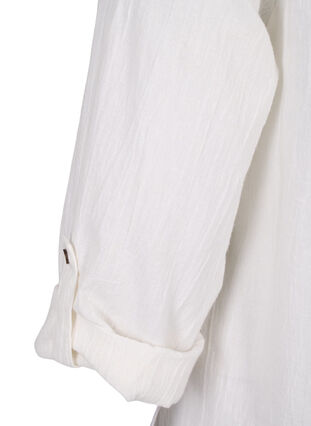 Striped dress made with cotton and linen, White, Packshot image number 3
