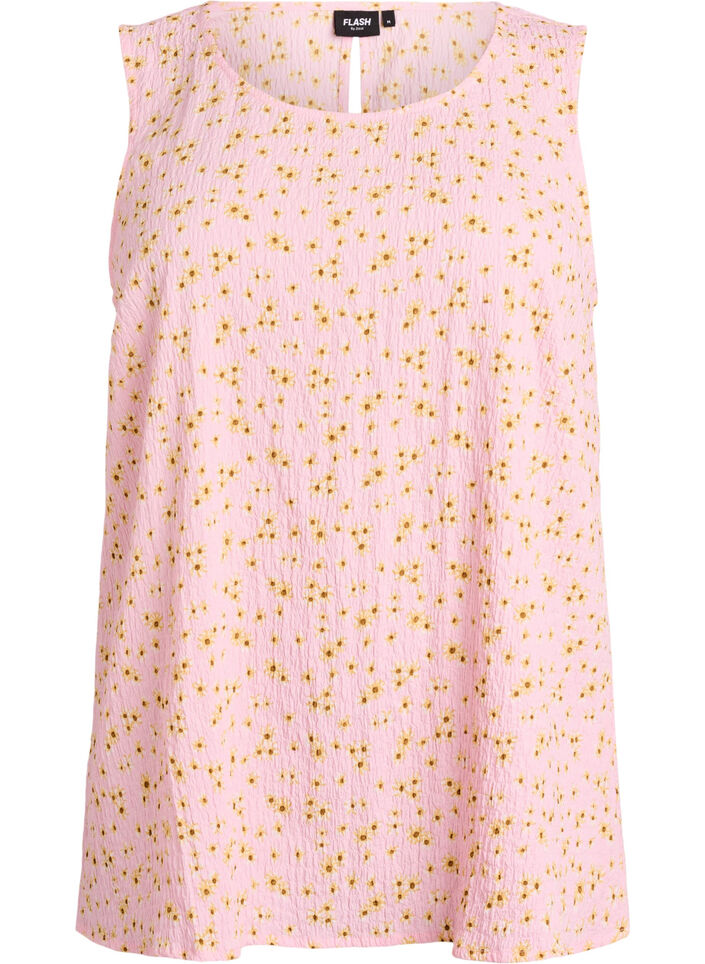 Sleeveless top with texture, Rose, Packshot image number 0