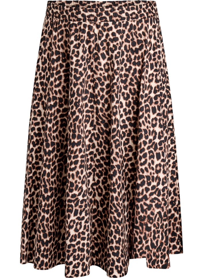 A-line midi skirt with leopard print, , Packshot image number 0