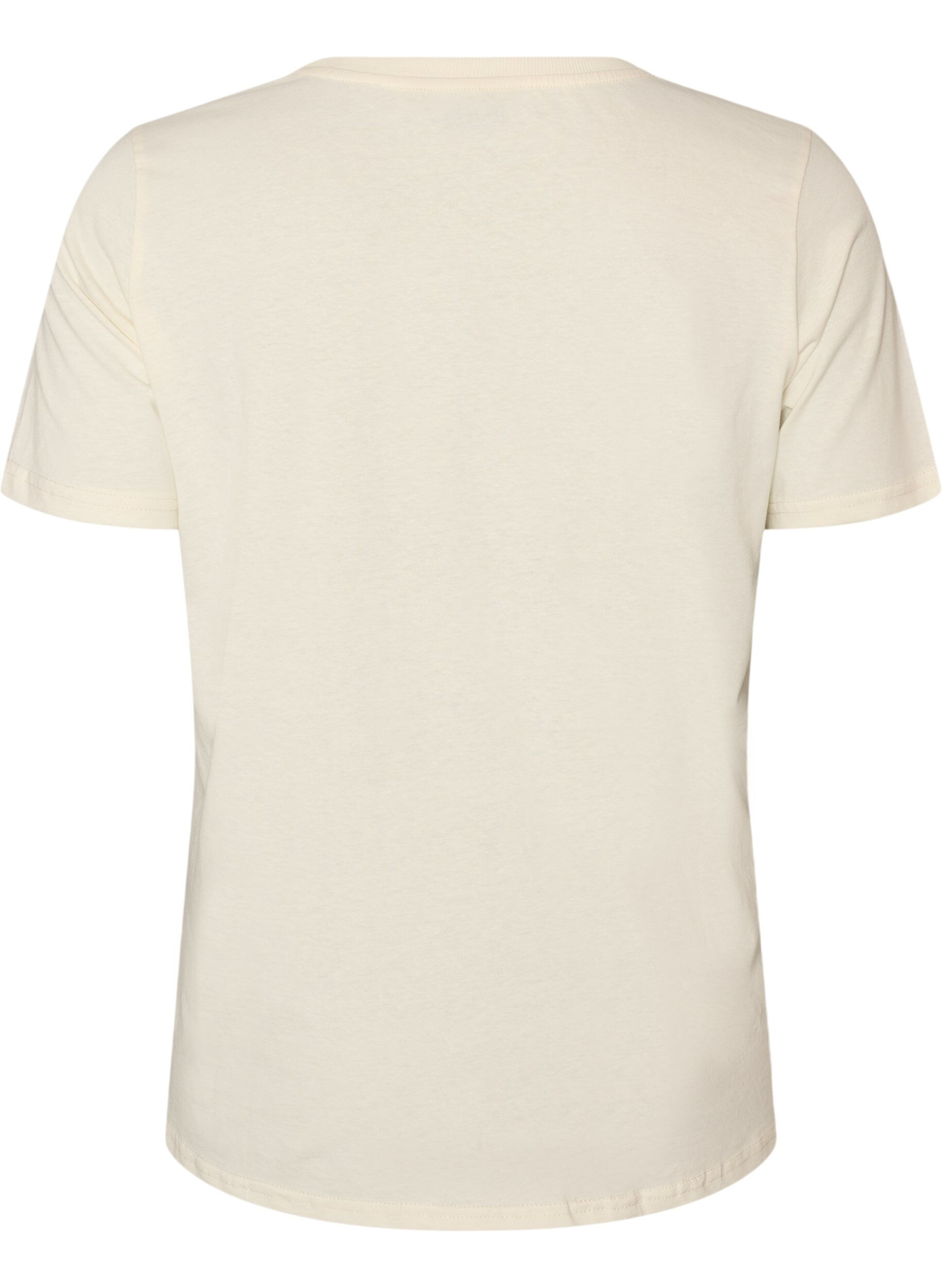 ZizzifashionCotton T-shirt with print, Vanilla, Packshot image number 1