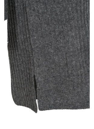 Knitted dress with rib structure, Dark Grey Melange, Packshot image number 3