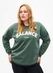 Sweatshirt with terry text, Green, Model image number 0