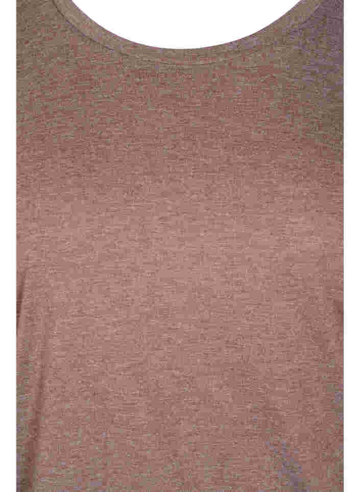 Plain blouse with 3/4 sleeves, Chestnut Mel., Packshot image number 2