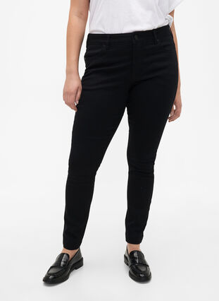 Viona regular waist jeans, Black, Model image number 2