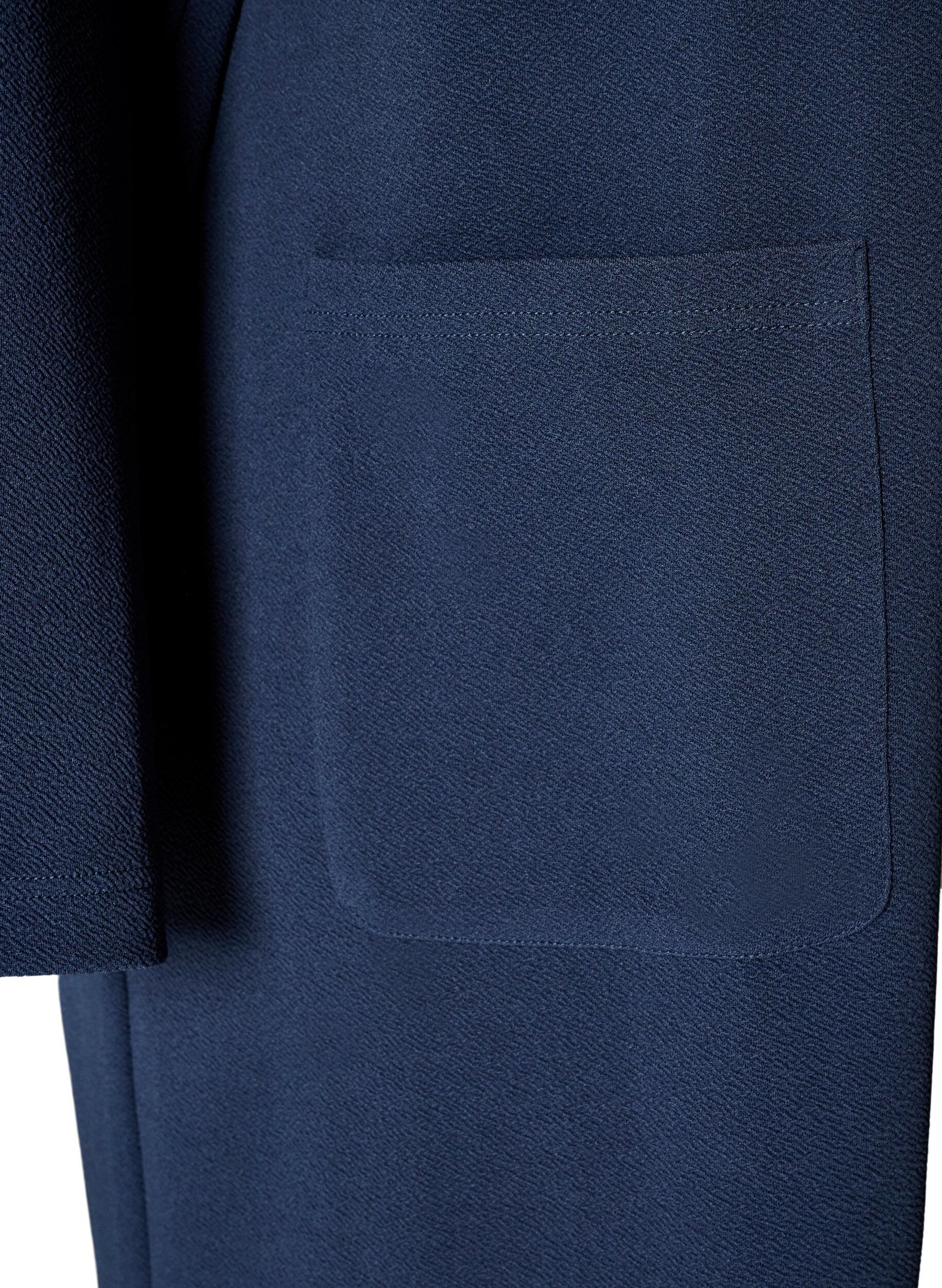 ZizzifashionLong blazer with pockets, Blue, Packshot image number 3