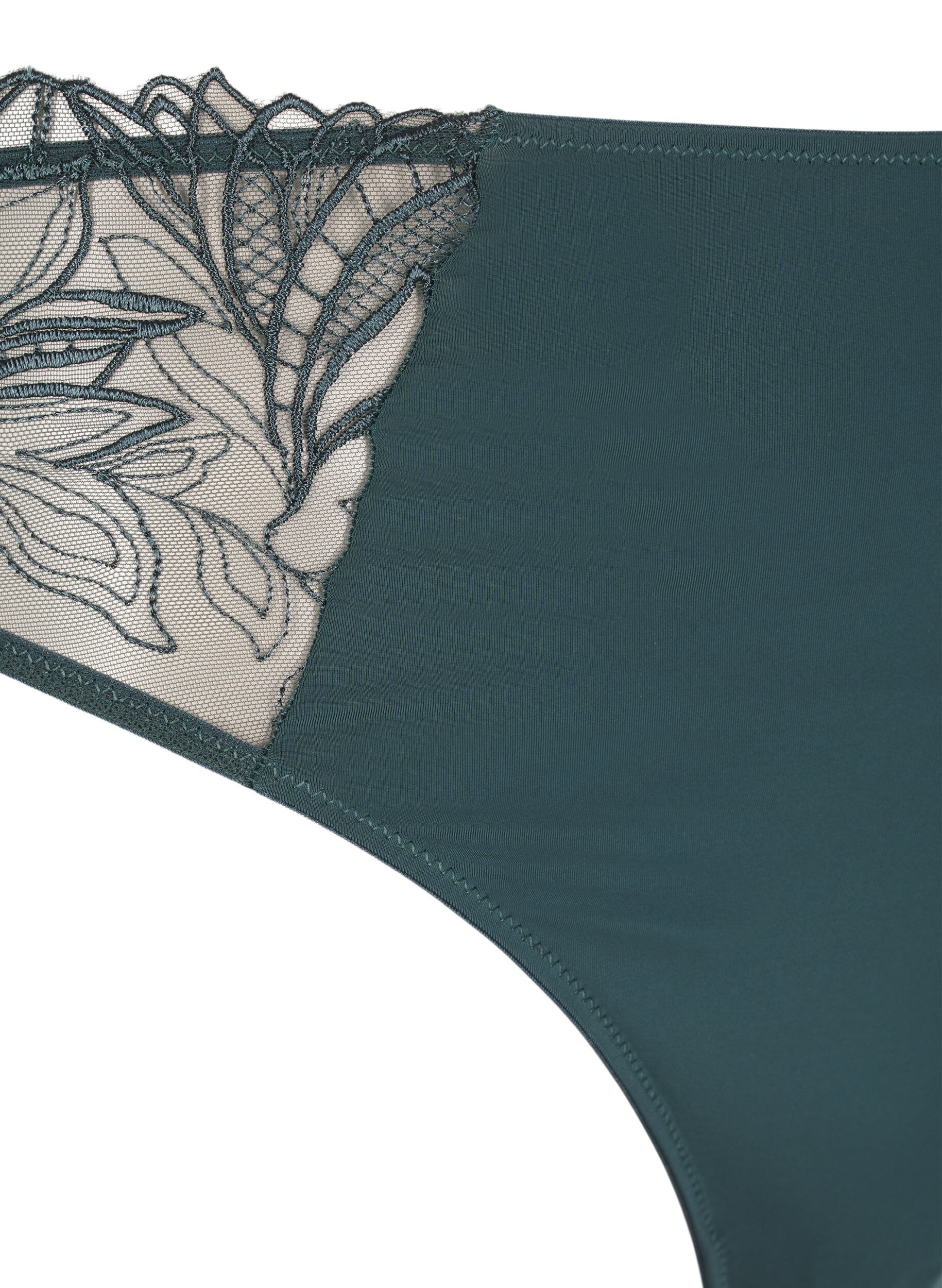 Zizzifashion Microfiber thong with lace, Green, Packshot image number 2