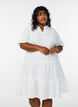 Short A-line dress in cotton muslin, White, Model image number 0