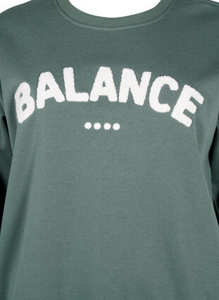 Sweatshirt with terry text, Duck Green, Packshot image number 2