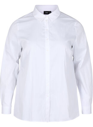 Classic shirt with collar and buttons, Bright White, Packshot image number 0