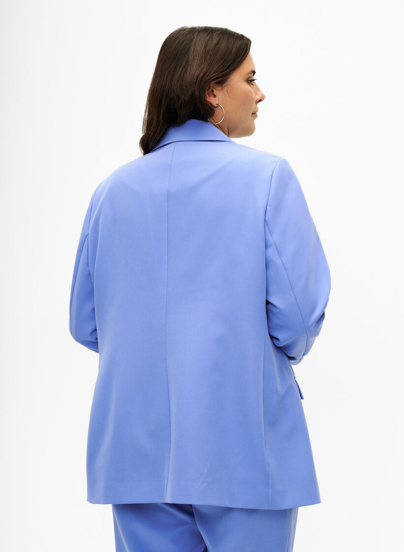 Classic blazer with button fastening, Wedgewood, Model image number 1