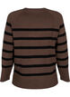 Striped knitted blouse with round neck, Carafe w. black , Packshot image number 1