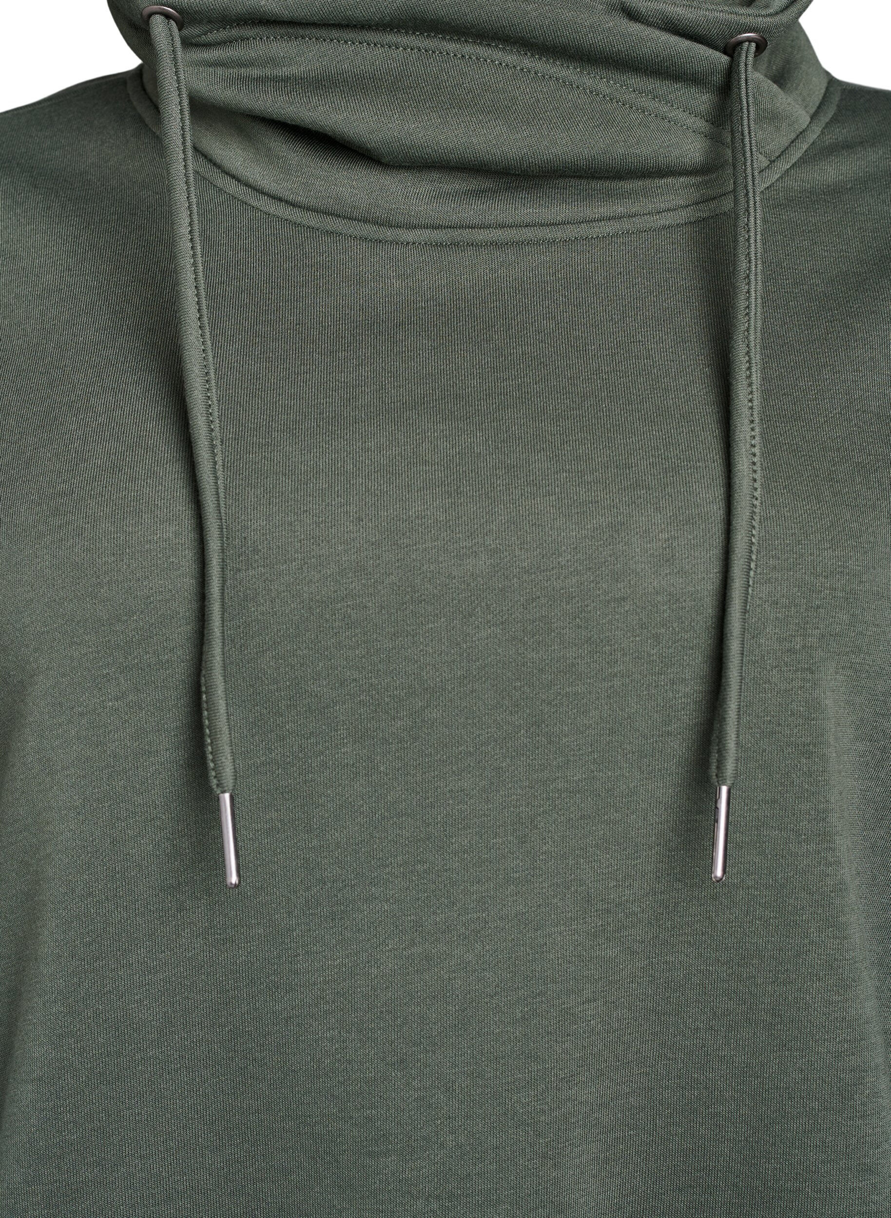 Zizzifashion FLASH - Sweatshirt with high collar and pockets, Green, Packshot image number 2
