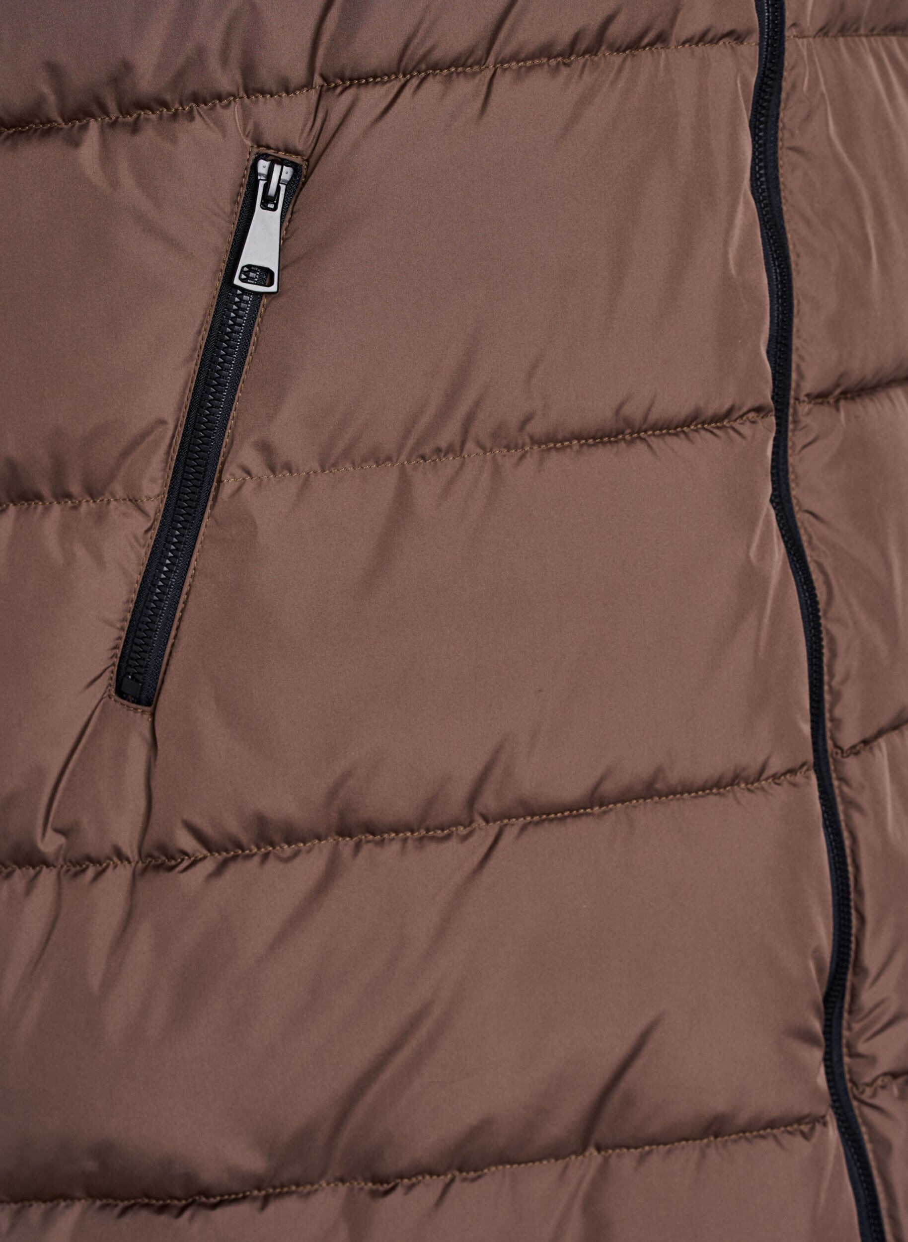 ZizzifashionLong vest with hood and pockets, Brown, Packshot image number 3