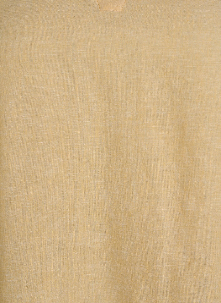 Blouse in linen and viscose with 1/2 sleeves, Yellow, Packshot image number 2