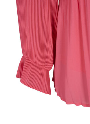 Pleated top with v-neck, Hot Pink, Packshot image number 3