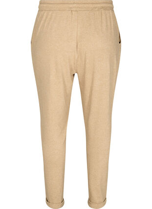 Marled trousers with drawstring and pockets, Beige Melange, Packshot image number 1