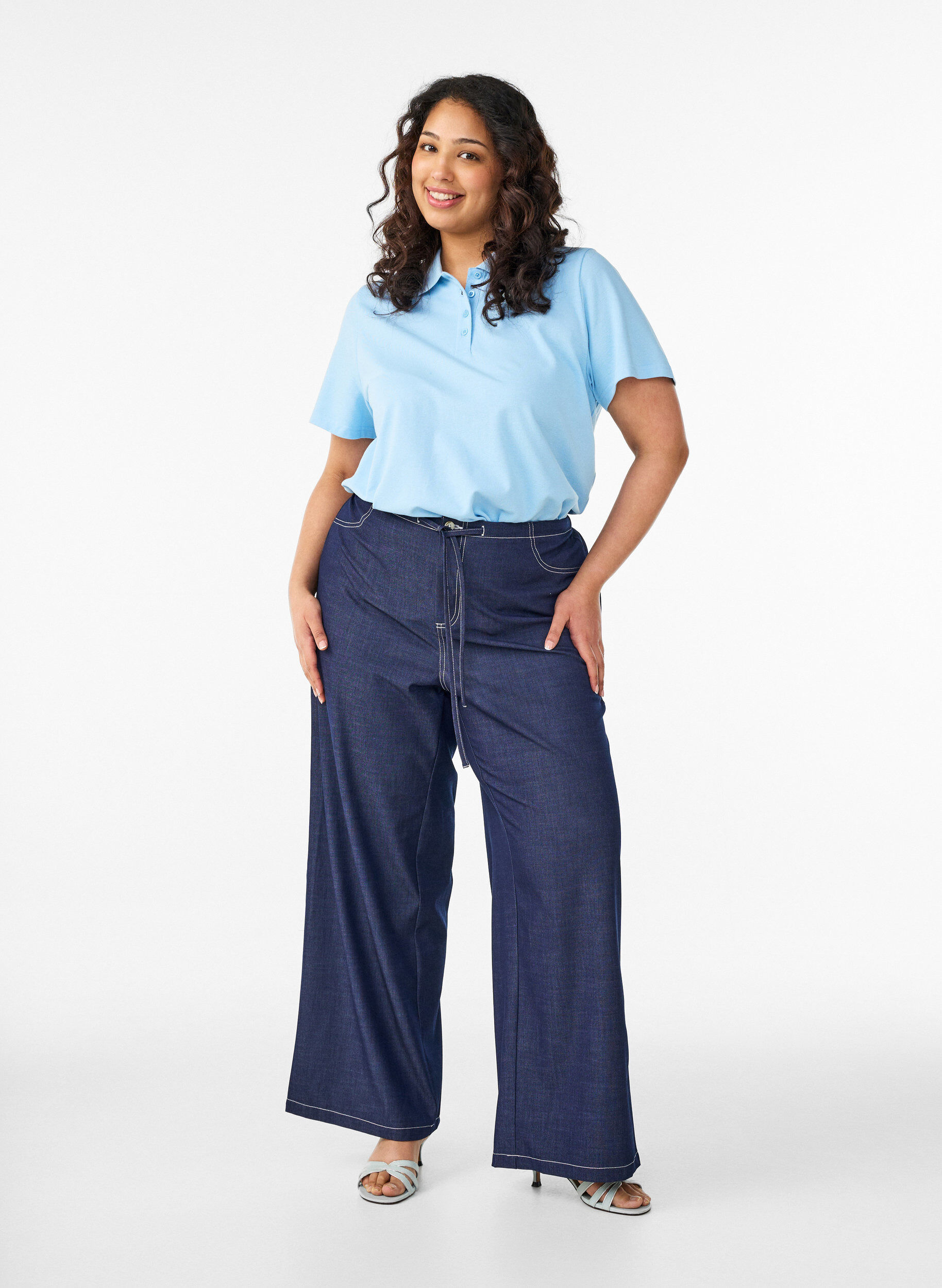 Zizzifashion Polo shirt with short sleeves, Light Blue, Model image number 1