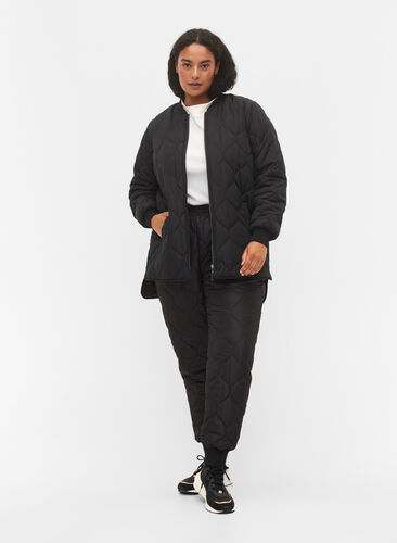 Quilted thermal trousers, Black, Model image number 0