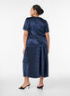 Satin skirt with a tonal floral pattern, Blue, Model image number 1