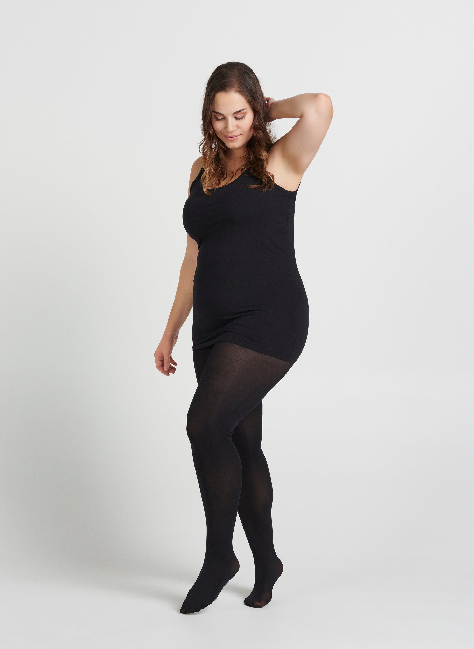 Zizzifashion100 denier tights, Black, Model image number 2