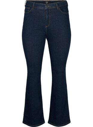 High-waisted Ellen bootcut jeans, Raw Unwash, Packshot image number 0