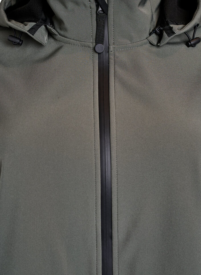 Softshell jacket with detachable hood, Dark Grey, Packshot image number 2