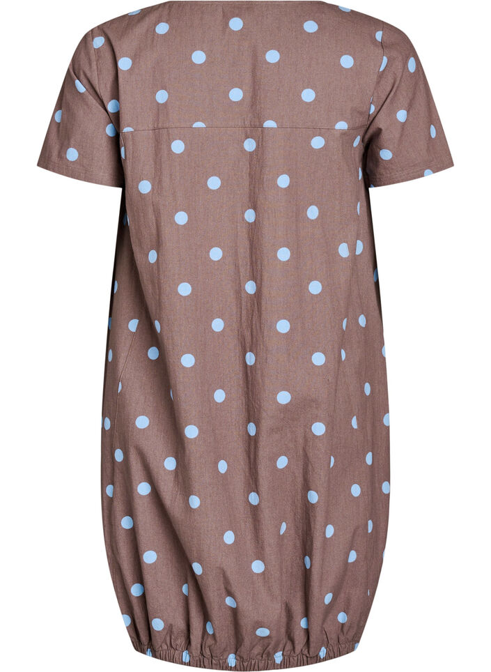Short-sleeved cotton dress with print, Blue, Packshot image number 1