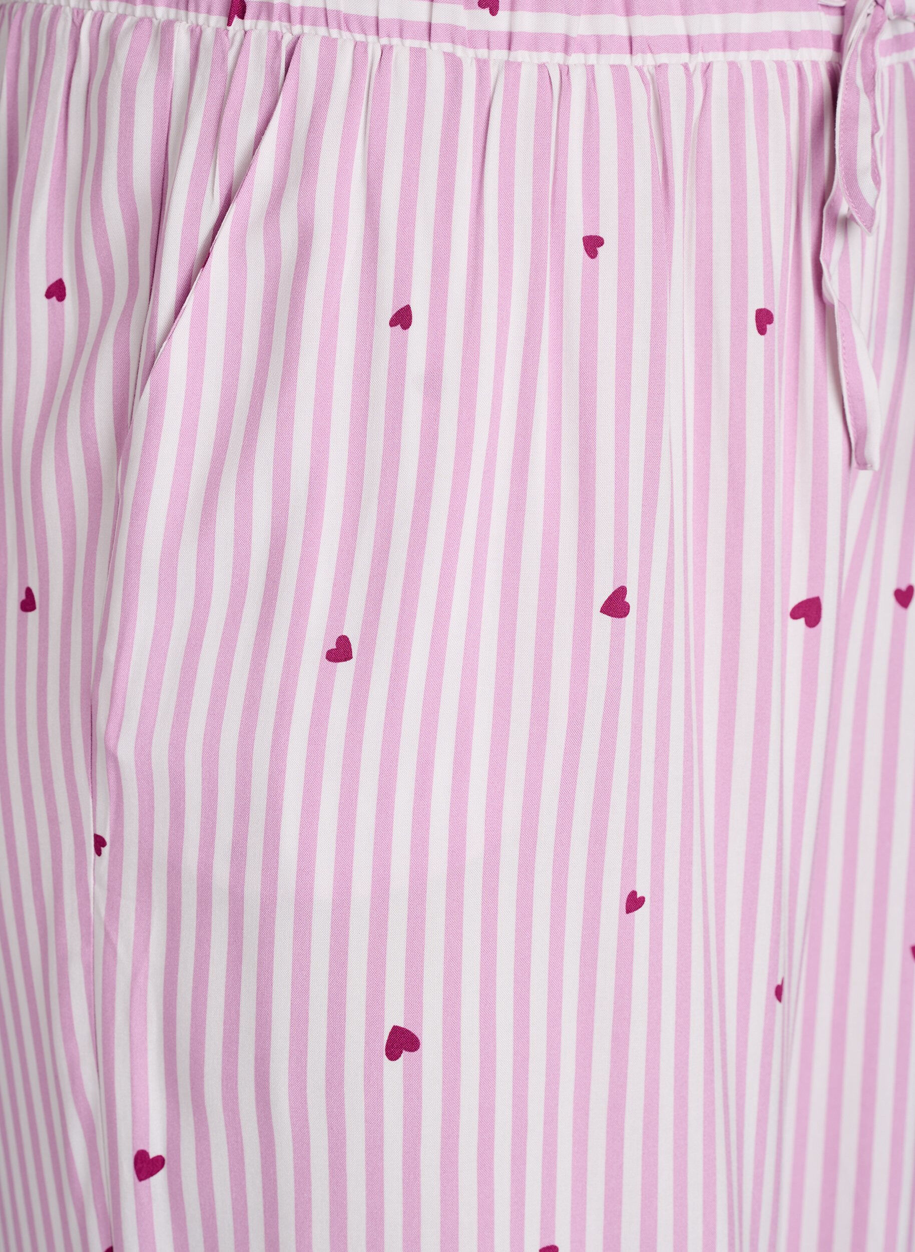 ZizzifashionLoose night trousers with stripes and hearts, Rose, Packshot image number 2