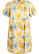 Short dress with a crinkled texture and short sleeves, Yellow, Packshot image number 0
