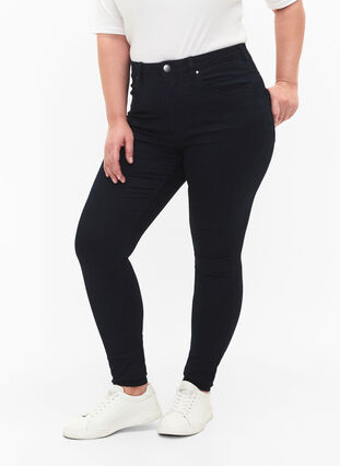 Super slim Amy jeans with high waist, Unwashed, Model image number 2