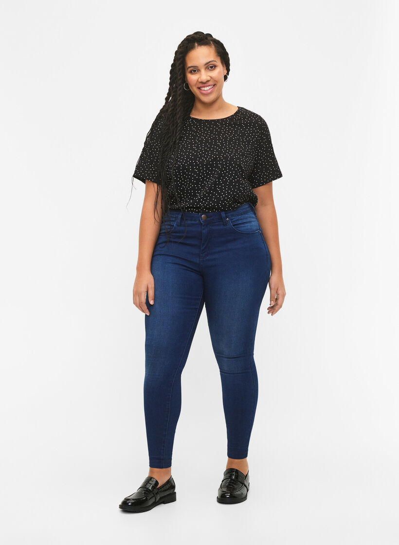 Organic cotton T-shirt with dots	, Black, Model image number 1