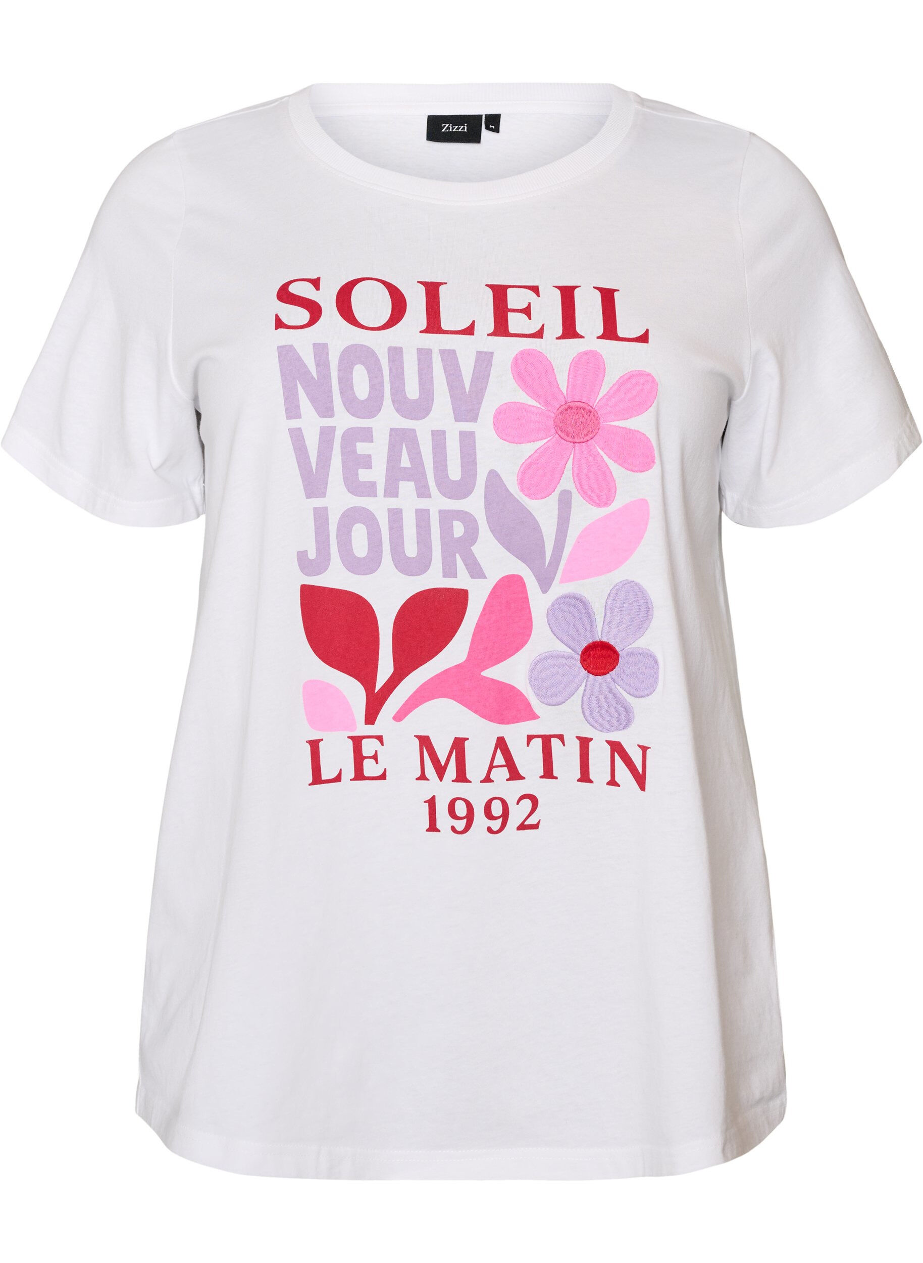 ZizzifashionCotton T-shirt with print, White, Packshot image number 0