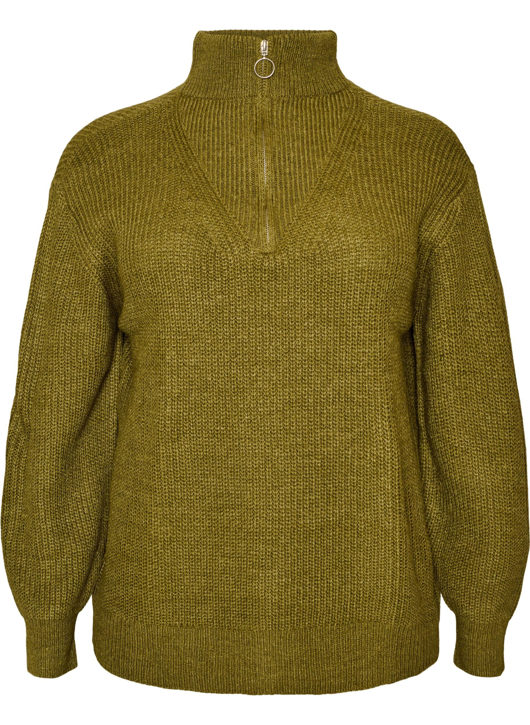 FLASH - Knitted sweater with high neck and zipper