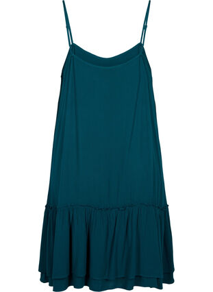 Sleeveless viscose beach dress, Deep Teal, Packshot image number 1