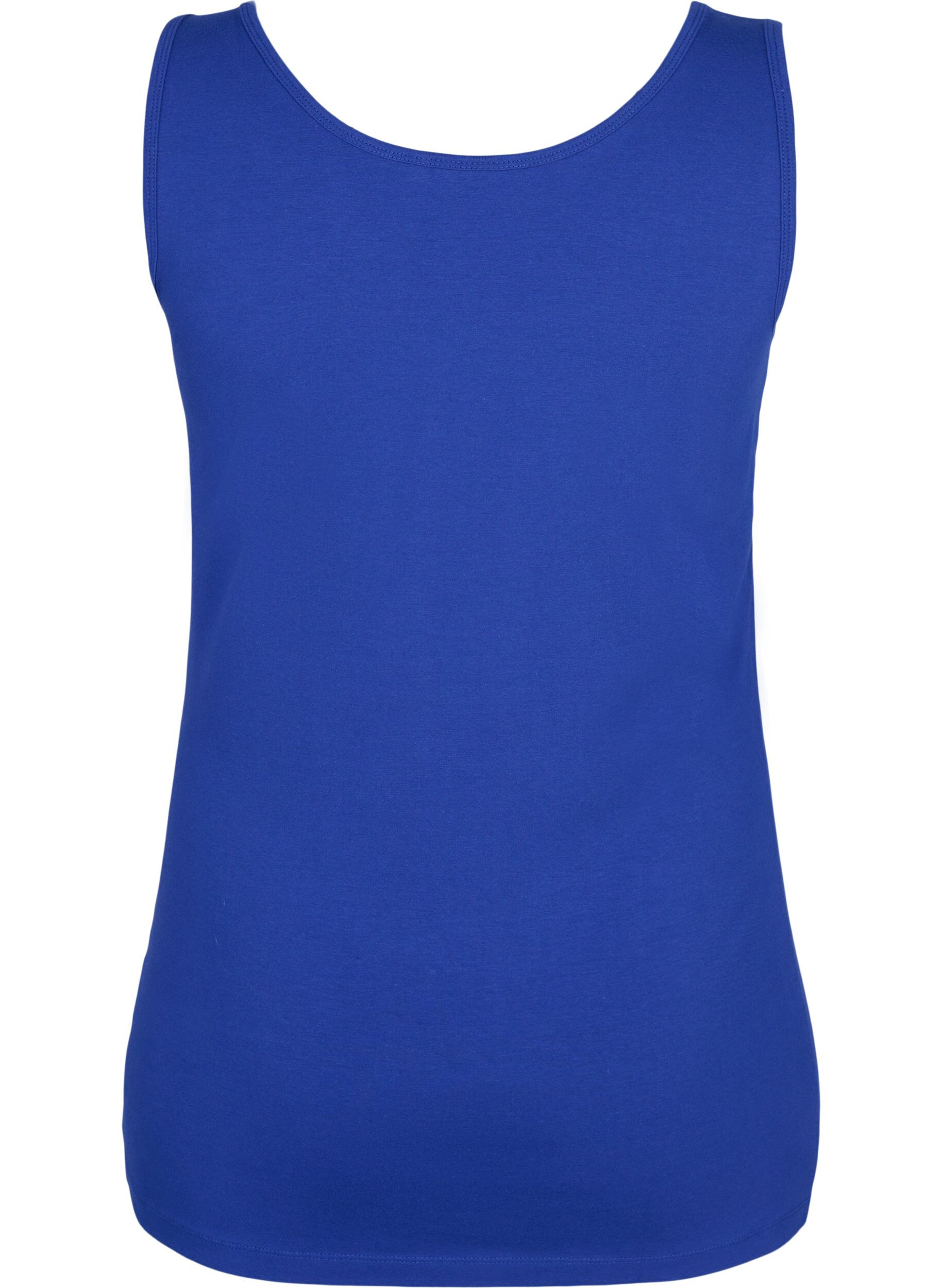 ZizzifashionSolid color basic top in cotton, Blue, Packshot image number 1