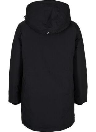 Winter jacket with removable hood and pockets, Black, Packshot image number 1