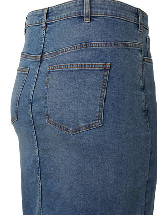 Denim skirt with front slit, Blue denim, Packshot image number 3