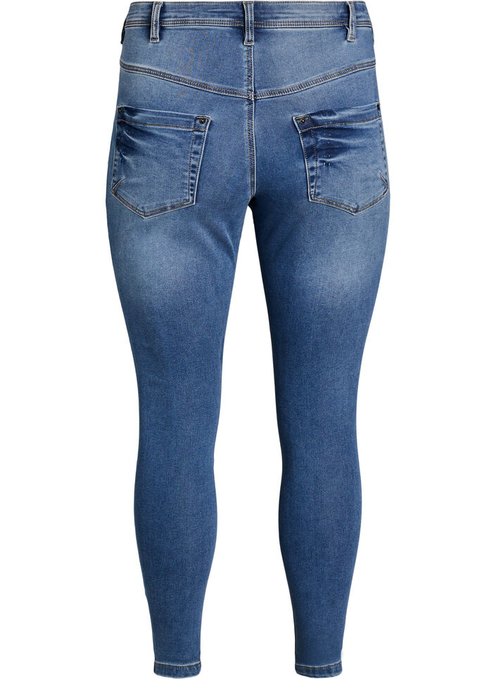 Cropped Amy jeans with zipper detail, Blue, Packshot image number 1