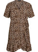 Printed wrap dress with short sleeves, Brown, Packshot image number 0