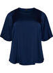 Satin blouse with elbow-length sleeves, Blue, Packshot image number 0
