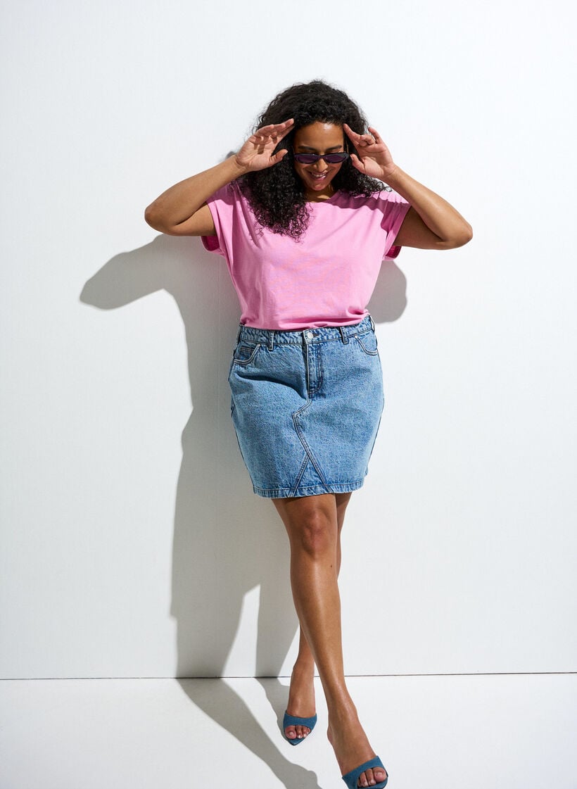 Short sleeved cotton blend t-shirt, Pink, Image image number 0