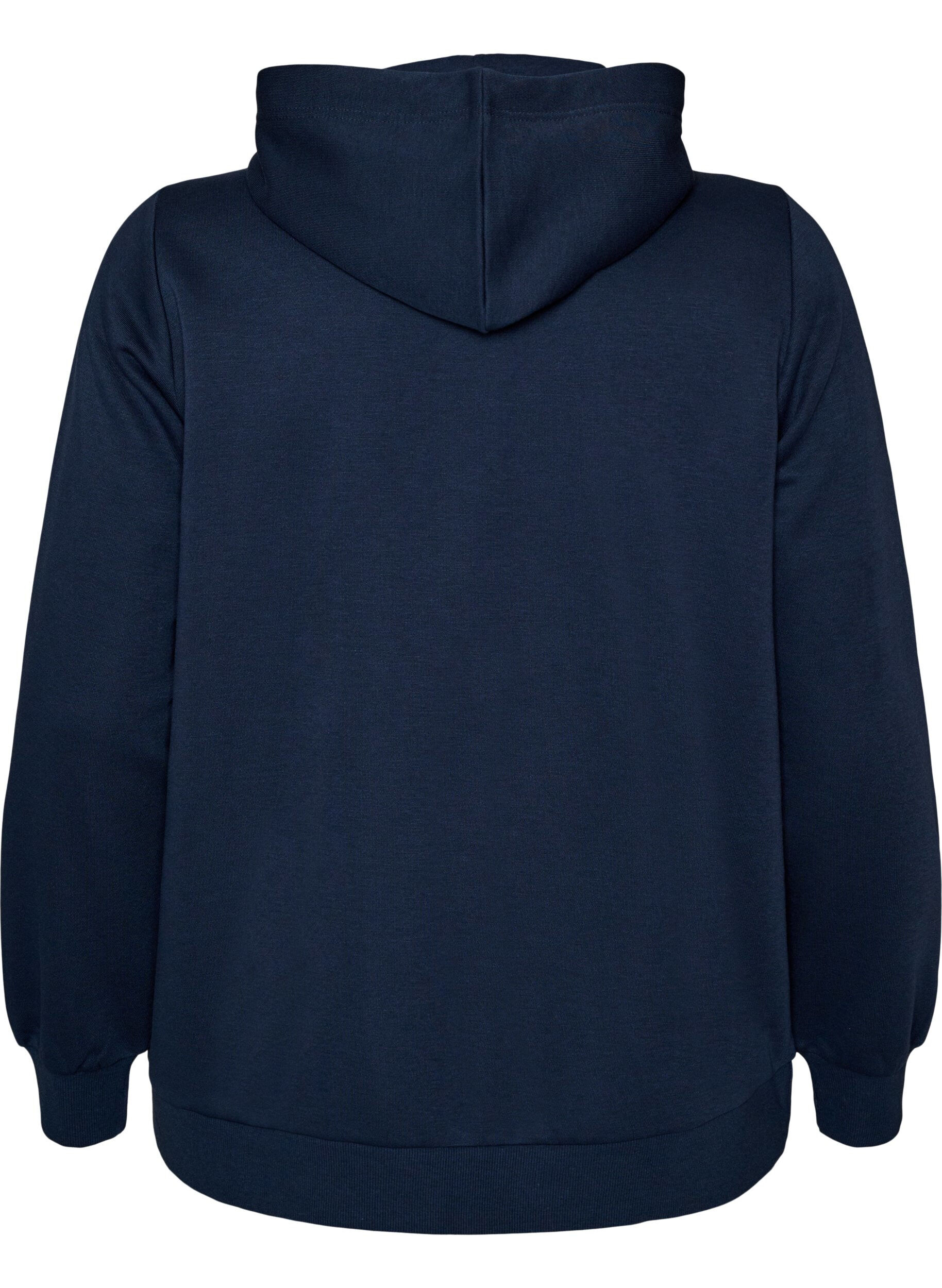 ZizzifashionHooded sweatshirt with a zip and pockets, Blue, Packshot image number 1