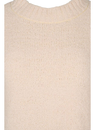 Long knitted jumper in soft teddy, Pumice Stone, Packshot image number 2