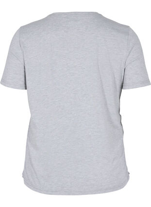 Cropped t-shirt with drawstring, Light Grey Melange, Packshot image number 0