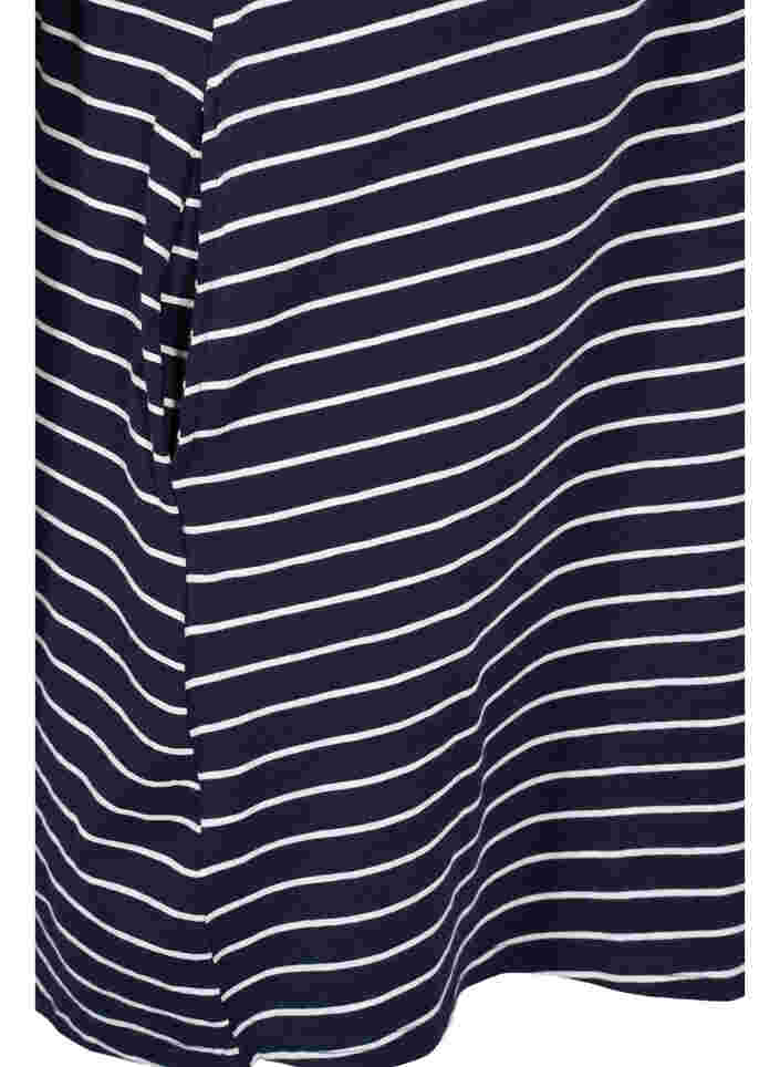 Short-sleeved cotton tunic with stripes, Blue Stripe, Packshot image number 3