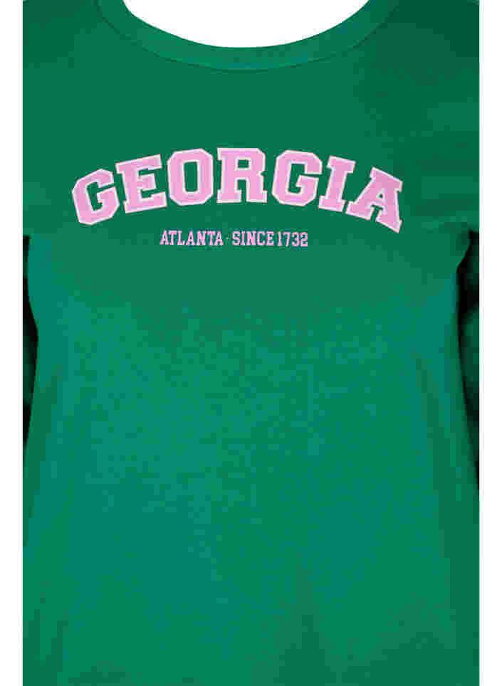 Cotton sweatshirt with text print, Jolly Green, Packshot image number 2