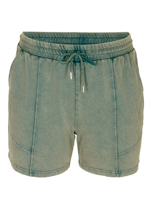 Loose sweat shorts in cotton, Reflecting Pond, Packshot image number 0