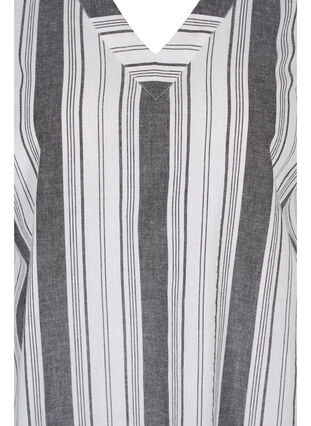 Striped cotton dress with short sleeves, Black Stripe, Packshot image number 2