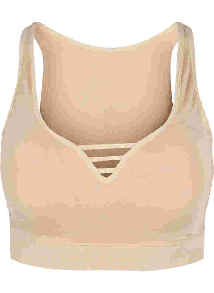 Lightly padded bra with string details, Nude, Packshot image number 0