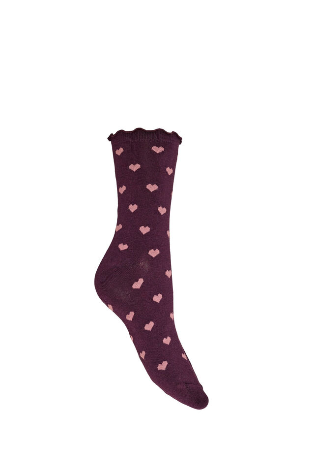 Cotton socks with patterns, Red, Packshot image number 1